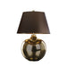 Table Lamp Lightly Crackled Glaze Brown Faux Silk Shade Bronze LED E27 60W Loops