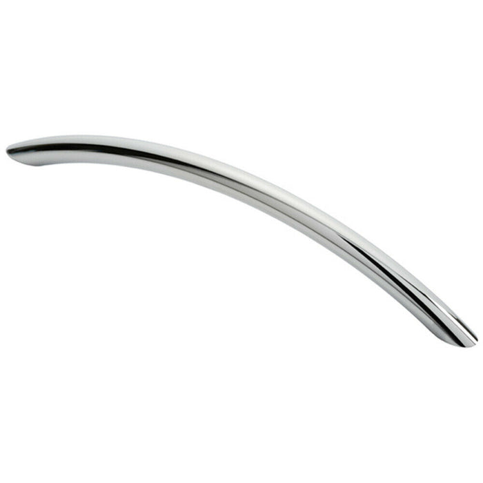 Curved Bow Cabinet Pull Handle 190 x 10mm 160mm Fixing Centres Chrome Loops