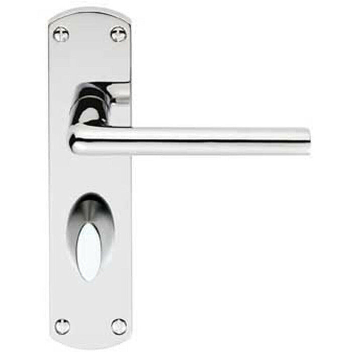Rounded Straight Bar Handle on Bathroom Backplate 170 x 42mm Polished Chrome Loops
