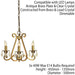 Esher Ceiling Pendant Chandelier Antique Brass & Crystal Curved 3 Lamp Light Loops