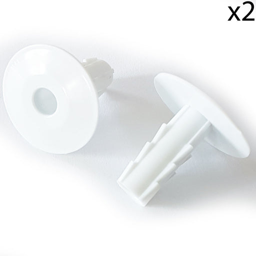 2x 8mm White Single Cable Bushes Feed Through Wall Cover Coaxial Hole Tidy Cap Loops