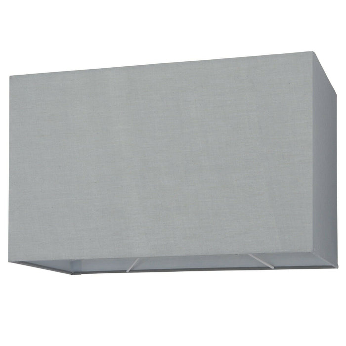 Straight Sided Rectangle Lamp Shade Grey Cotton Fabric 60W E27 or B22 GLS Loops