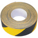 50mm x 18m Black & Yellow HAZARD Anti Slip Tape Roll Slippery Surfaces Adhesive Loops