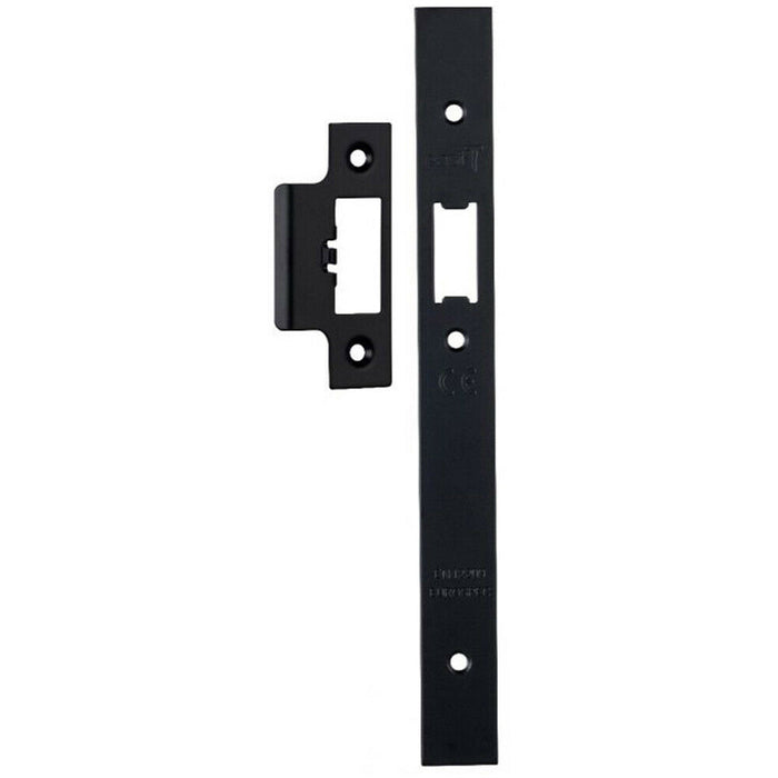 Forend Strike & Fixing Pack Suitable for DIN Security Latch Matt Black Loops