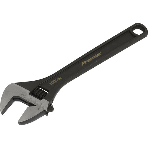 300mm Adjustable Drop Forged Steel Wrench - 34mm Offset Jaws Metric Calibration Loops