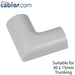 30mm x 15mm White Clip Over Flat Corner Bend Trunking Adapter 90 Degree Conduit Loops