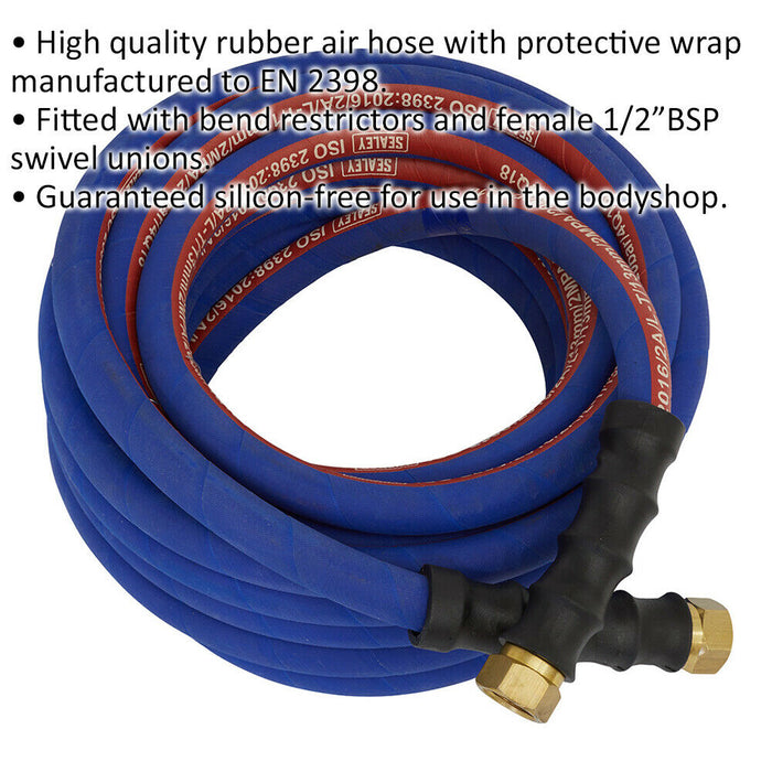 Extra Heavy Duty Air Hose with 1/2 Inch BSP Unions - 10 Metre Length - 13mm Bore Loops