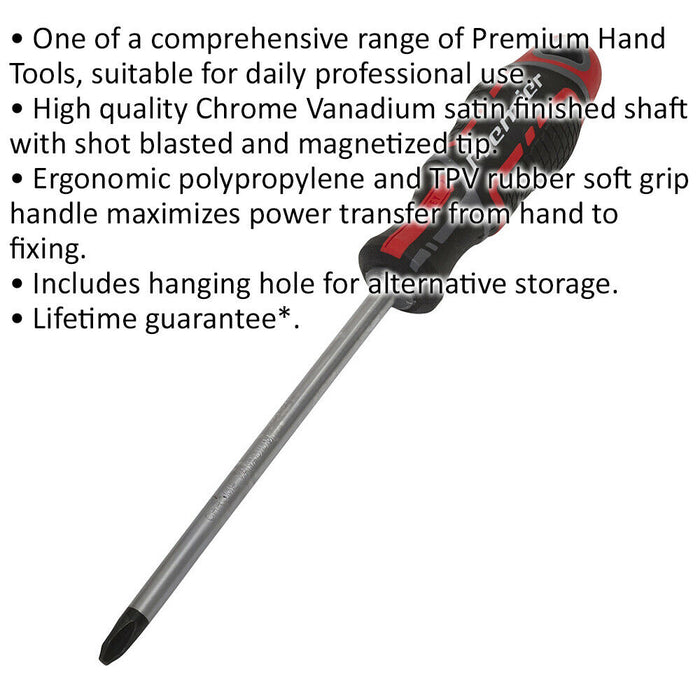 PREMIUM Phillips 3 x 150mm Screwdriver - Ergonomic Soft Grip - Magnetic Tip Loops
