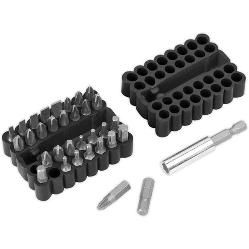 33 Piece Bit and Magnetic Adaptor Set - Chrome Vanadium Steel Bits - Rubber Case Loops