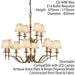 Avery Ceiling Pendant Chandelier Light 12 Lamp Antique Brass & Beige Pleat Shade Loops