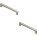 2x Square Linear Block Pull Handle 174 x 14mm 160mm Fixing Centres Satin Steel Loops