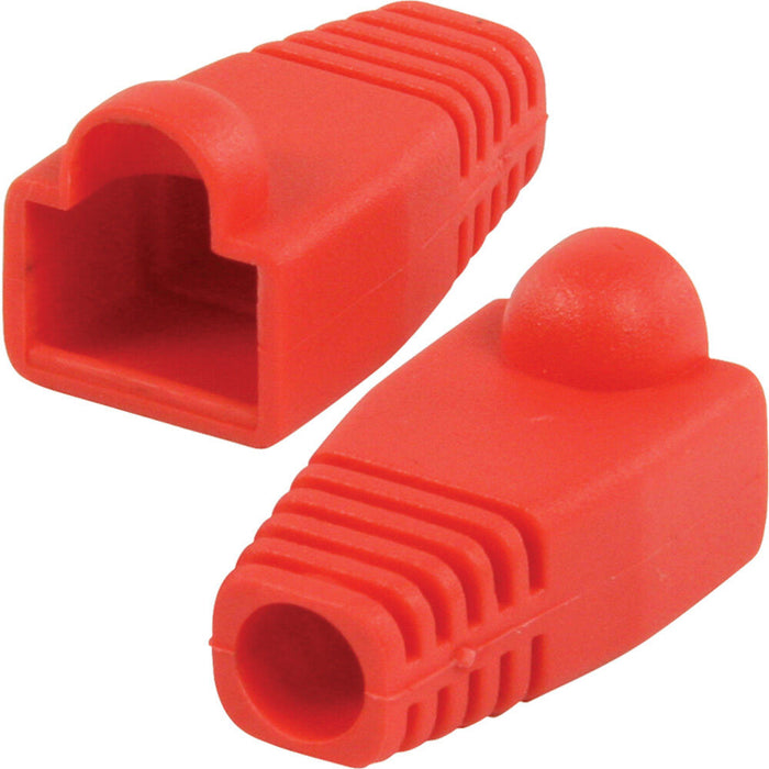 100x Red RJ45 Strain Relief Network Cable CAT5/6 Connector Boot Cover Cap End Loops