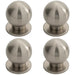 4x Small Solid Ball Cupboard Door Knob 30mm Dia Satin Nickel Cabinet Handle Loops