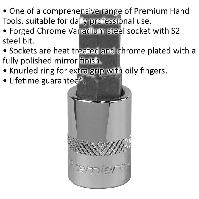 11mm Forged Hex Socket Bit - 3/8" Square Drive - Chrome Vanadium Wrench Socket Loops