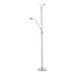 Floor Lamp Light Satin Nickel Shade White Satined Glass Bulb LED 20W 2.5W 2.5W Loops