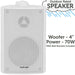 4" 100V 8Ohm Outdoor Weatherproof Speaker White 70W IP54 Rated Background Wall