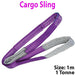 1m 1 Tonne (1000KG) Flat Webbing Strong Cargo Sling Lifting Crane Hoist Strap Loops