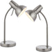 2 PACK | Adjustable Neck USB Desk Lamp Satin Nickel Metal Shade Table Work Light - LoopsDirect