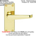 4x Straight Victorian Lever on Rectangular Latch Backplate Handle Polished Brass Loops