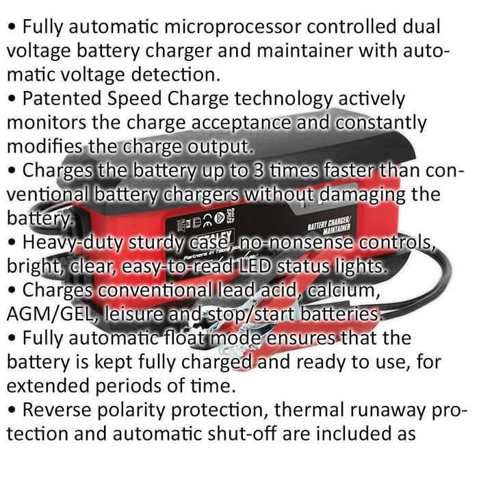 PREMIUM 2A 6V / 12V Intelligent Speed Charge Battery Charger - 230V Power Supply Loops