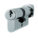 60mm EURO Cylinder & Thumbrturn Lock Keyed to Differ 5 Pin Nickel Plated Loops