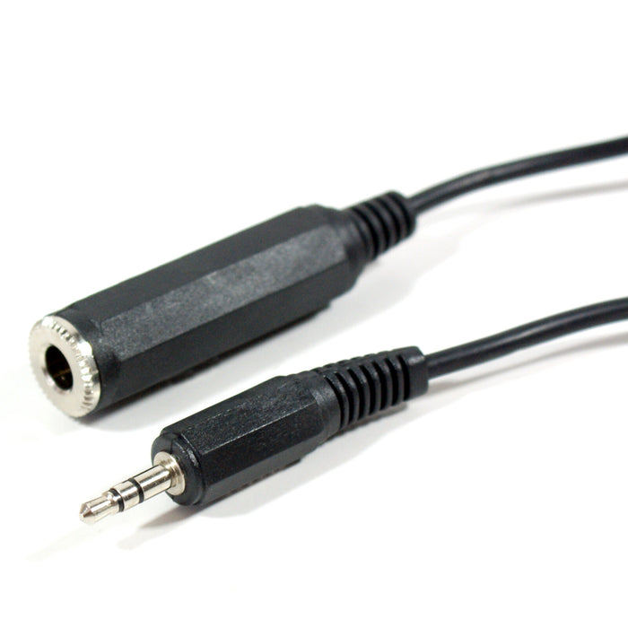 0.5m 3.5mm Jack Plug to 6.35mm Stereo Socket Extension Cable Lead ¼" Headphone Loops