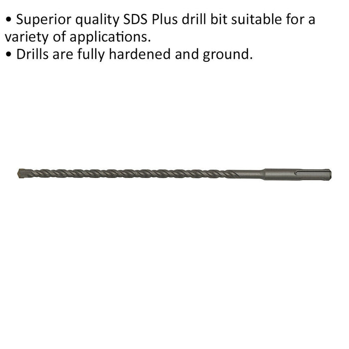 6 x 260mm SDS Plus Drill Bit - Fully Hardened & Ground - Smooth Drilling Loops