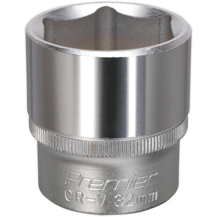 32mm Steel Drive Socket - 1/2" Square Drive - Chrome Vanadium Wrench Socket Loops