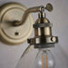 Dimmable LED Wall Light Antique Brass Glass Shade Adjustable Industrial Fitting Loops