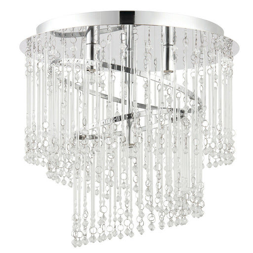 Flush Ceiling Light Chandelier Chrome & Glass Lamp Bulb Holder Mounted Fitting Loops