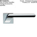 PAIR Modern Angled Handle on Square Rose Concealed Fix Polished Chrome Loops