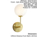 Wall Light Satin Brass Plate & Opal Glass 3W LED G9 Dimmable Living Room Loops