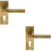 2x PAIR Round Bar Handle on Slim Euro Lock Backplate 150 x 50mm Antique Brass Loops