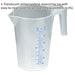 500ml Translucent Measuring Jug - Easy to Read Scale - Pouring Spout - Handle Loops