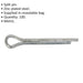 100x Split-Pins Pack - 2.4mm x 41mm Metric - Split Cotter Pin Zinc Plated Steel Loops