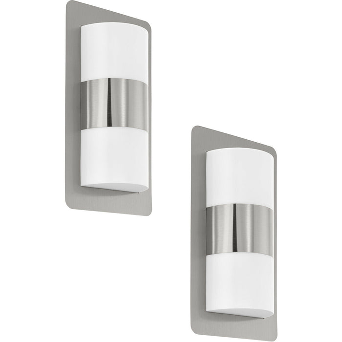 2 PACK IP44 Outdoor Wall Light Modern Stainless Steel 2x 10W E27 Porch Lamp Loops