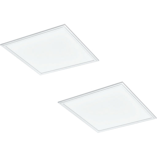 2 PACK Wall / Ceiling Light White 450mm Slim Square Panel 21W LED 4000K Loops