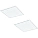 2 PACK Wall / Ceiling Light White 450mm Slim Square Panel 21W LED 4000K Loops