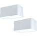 2 PACK Wall / Ceiling Light White Aluminium Twin Downlight 1x 28W E27 Bulb Loops