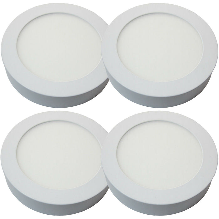 4x 170mm 12W LED Round Bulkhead Ceiling Light Warm White 820lm Corridor Lamp Loops