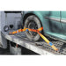 50mm x 3m 4500KG Car Transport Alloy Wheel Ratchet Tie Down Strap - Steel J Hook Loops