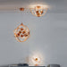 7.7W LED Table Lamp Warm White Unique Copper Glass Ball Bedside Hoop Ring Light Loops