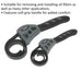 2 Piece Adjustable Strap Wrench Set - 120 & 150mm Diameters - Soft Grip Handle Loops