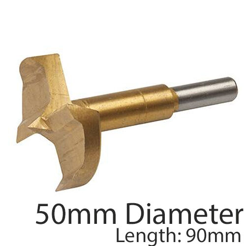 PRO 50mm Titanium Coated Forstner Bits Flat Bottom Hole Saw / Core Drill Cutter Loops