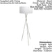 Floor Lamp Light Satin Nickel Shade White Silver Fabric Pedal Switch Bulb E27 Loops