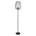 Standing Floor Lamp Light Black Steel 1 x 60W E27 Bulb Tall Living Room Loops