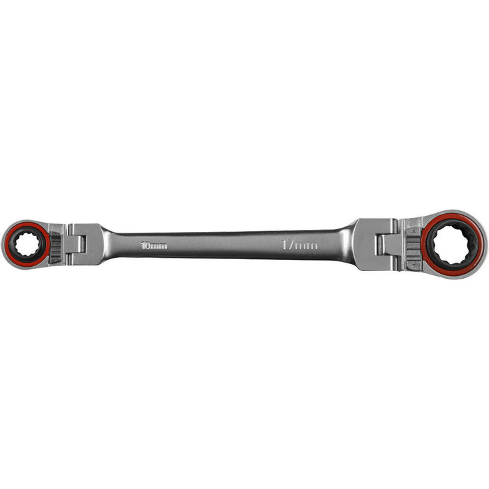 4-in-1 Double Ended Reversible Ratchet Ring Spanner Hardened Steel Metric Wrench Loops