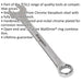 Hardened Steel Combination Spanner - 25mm - Polished Chrome Vanadium Wrench Loops