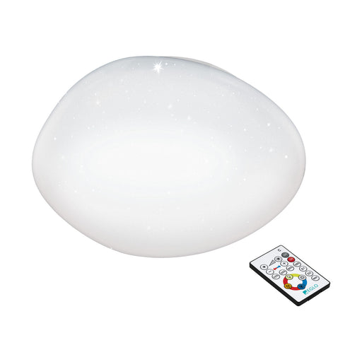 Wall Flush Ceiling Light White Shade White Plastic With Crystal Effect LED 21W Loops