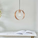 Hanging Ceiling Pendant Light Brushed Copper Hoop Shade Industrial Chic Lamp Loops